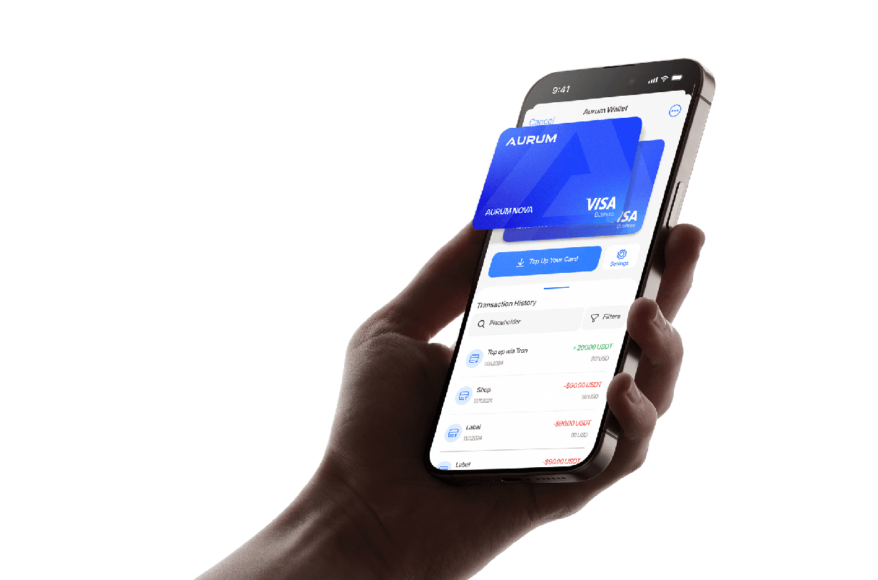 AURUM Card on Phone